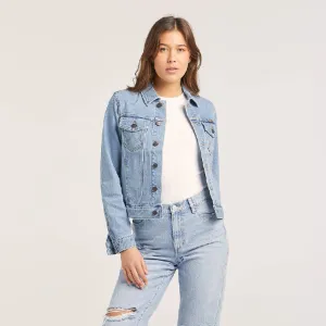 WRANGLER CLASSIC TRUCKER WOMENS DENIM JACKET - LIGHT STONE
