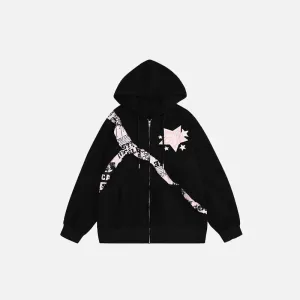 Y2K Color Rip Oversized Hoodie for Streetwear Collection