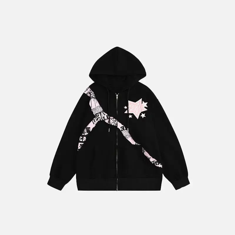 Y2K Color Rip Oversized Hoodie for Streetwear Collection