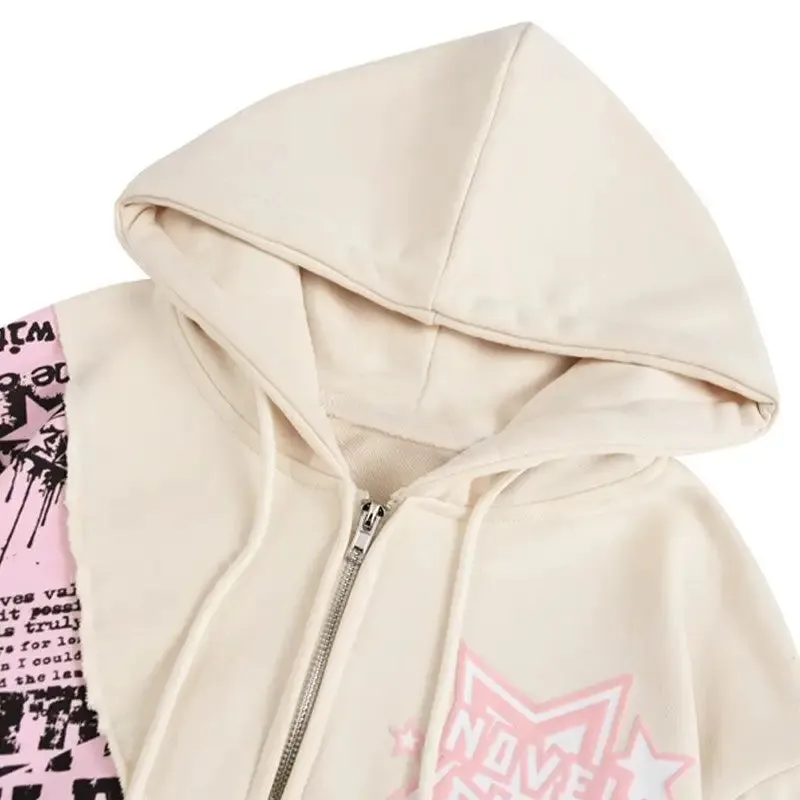 Y2K Color Rip Oversized Hoodie for Streetwear Collection
