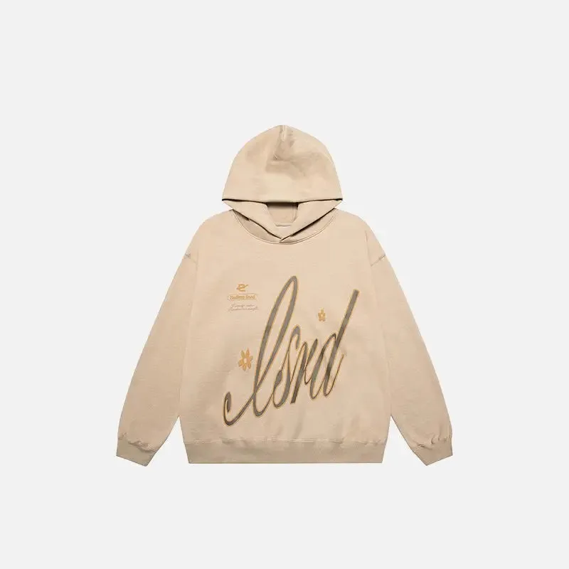 Y2K Signature Floral Hoodie for Stylish Streetwear Comfort