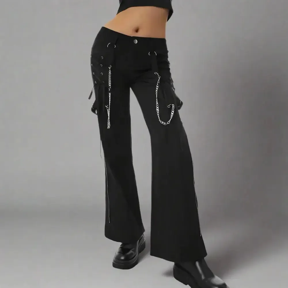 Y2K Women's Full Zip Jacket in Solid Polyester with Elastic Waist