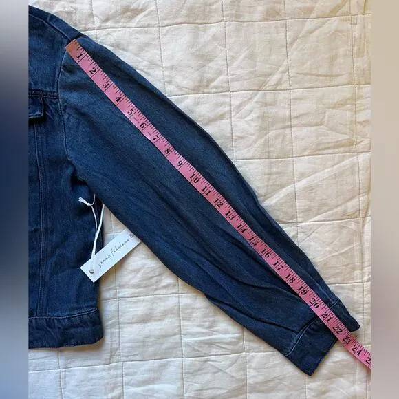 YFB Soft Lyocell/Modal Collarless Denim Trucker Jacket Coastal Cowgirl - Medium