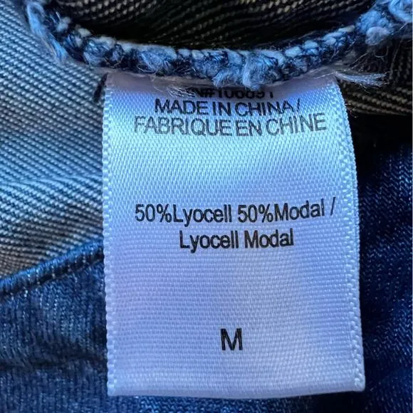 YFB Soft Lyocell/Modal Collarless Denim Trucker Jacket Coastal Cowgirl - Medium